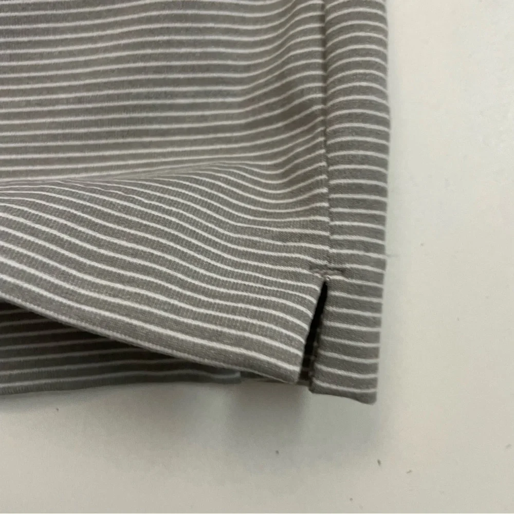 Athleta Skort Shorts Midtown Athletic Exercise Golf Striped Pockets Grey White